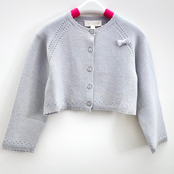 Beautiful Cotton with Shimmer Cardigan for Girls - Picture 3 of 7